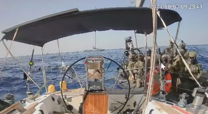 Israeli forces intercepting the 'Marinette', the last boat from an international flotilla trying to reach Gaza, 3 October, 2025