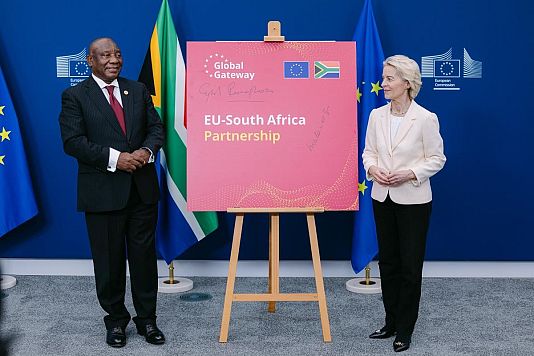 Ursula von der Leyen et Cyril Ramaphosa à Bruxelles le 09/10/2025