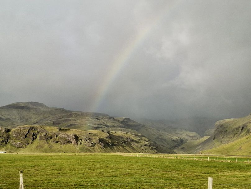 Arcobaleno lungo la strada per Kirkjubæjarklaustur