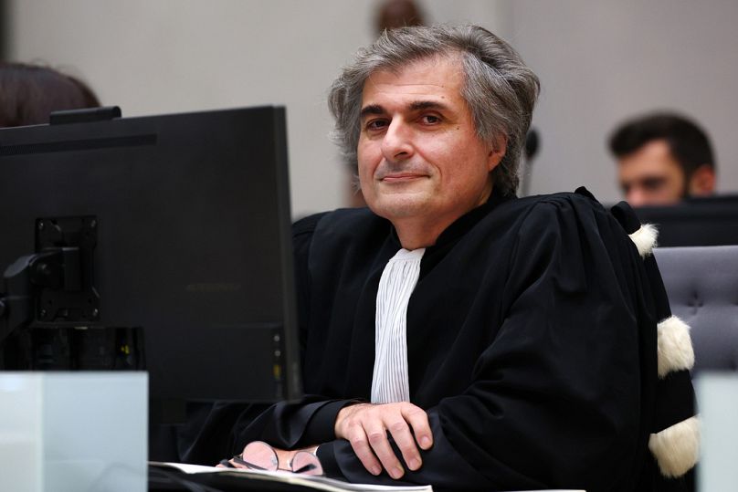Lead Counsel for the Defence, Cyril Laucci, attends a hearing at the International Criminal Court (ICC) in The Hague, Netherlands, Monday, Oct. 6, 2025