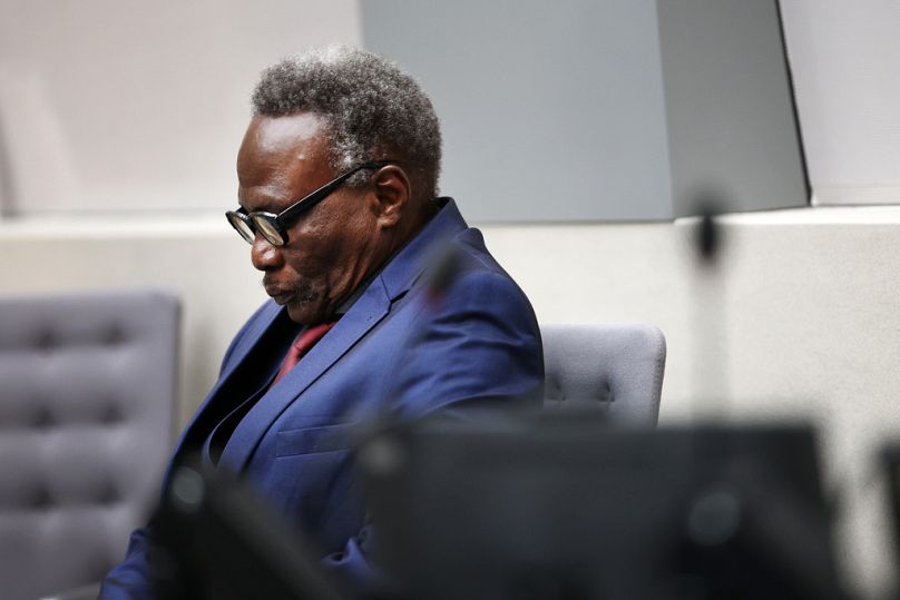 Ali Muhammad Ali Abd-Al-Rahman attends a hearing at the International Criminal Court (ICC) in The Hague, Netherlands, Monday, Oct. 6, 2025