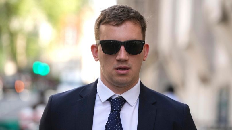 FILE: Former parliamentary researcher Christopher Cash arrives at the Central Criminal Court, in London, May 10, 2024.