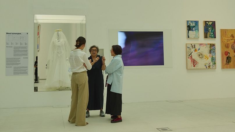 Gridthiya Gaweewong (centre) at the Almaty Museum of Arts