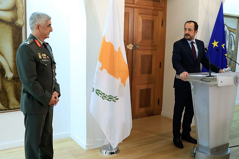Τελετή διαβεβαίωσης του νέου Αρχηγού Εθνικής Φρουράς, αντιστρατήγου Εμμανουήλ Θεοδώρου