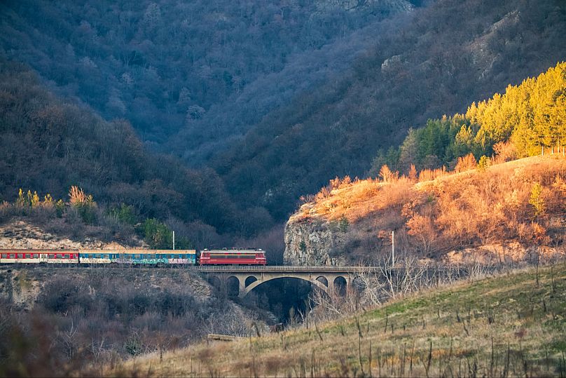A train running on the Rhodope Narrow Gauge Railway.