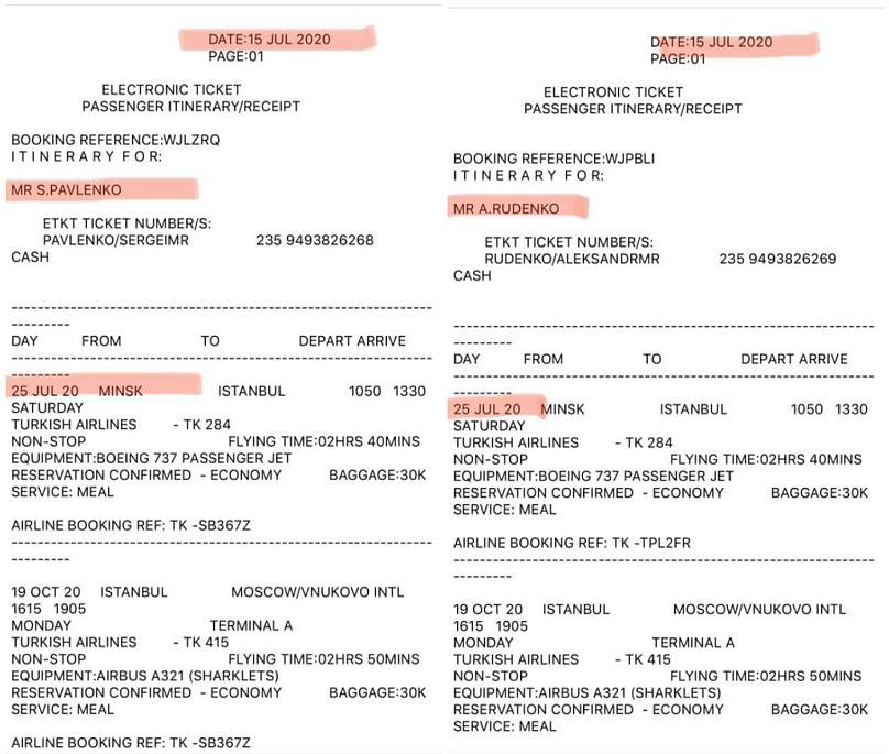 Az egyik orosz zsoldos repülőjegye, amelyet az ukrán titkosszolgálat foglalt 
