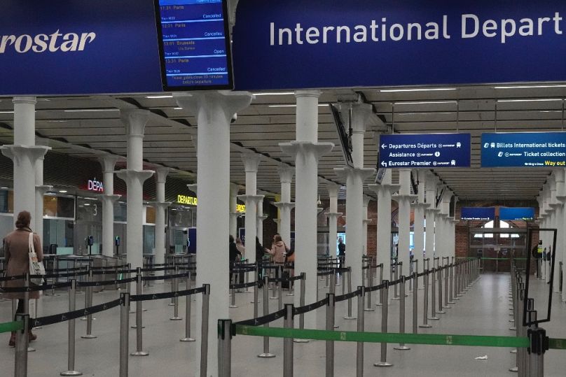 Eurostar terminál Londonban, 2025 márciusában