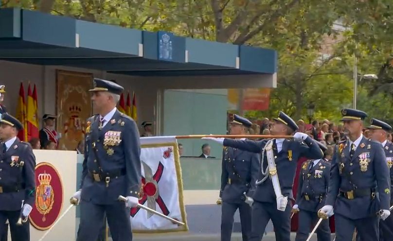 El Ejército del Aire mostrando sus respetos al rey Felipe IV, 12 de octubre 2025