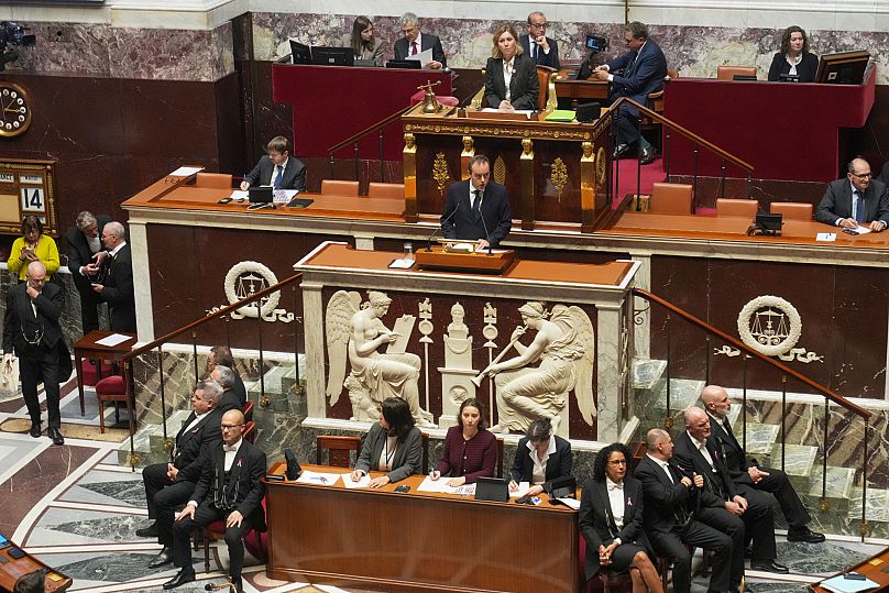French Prime Minister Sébastien Lecornu delivers his policy speech at the National Assembly in Paris, 14 October, 2025 