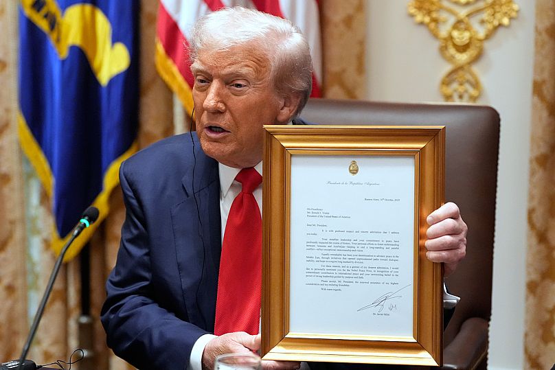 Ezt a díszes köszönő levelet kapta Donald Trump az argentin elnöktől