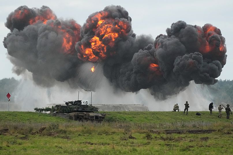La Polonia mette in scena la sua più grande esercitazione militare dell'anno che riunisce 30mila truppe dell'esercito polacco e degli alleati della Nato, 17 settembre, 2025