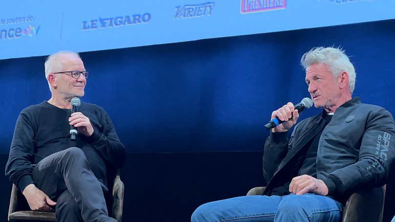 Sean Penn et Thierry Frémaux directeur du festival Lumière, le 12 octobre 2025