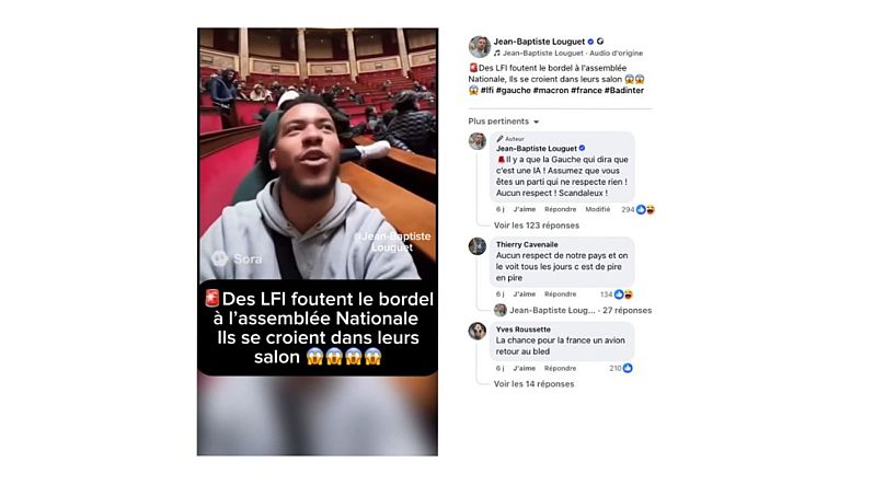 Captura de ecrã dos comentários no vídeo publicado nas redes sociais de Jean-Baptiste Louguet
