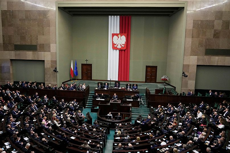 Poland’s lower house of parliament, the Sejm, in Warsaw, 7 March, 2025