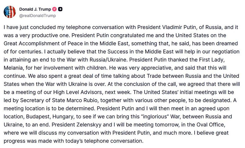 Trump nyilatkozata a Social Truth-on