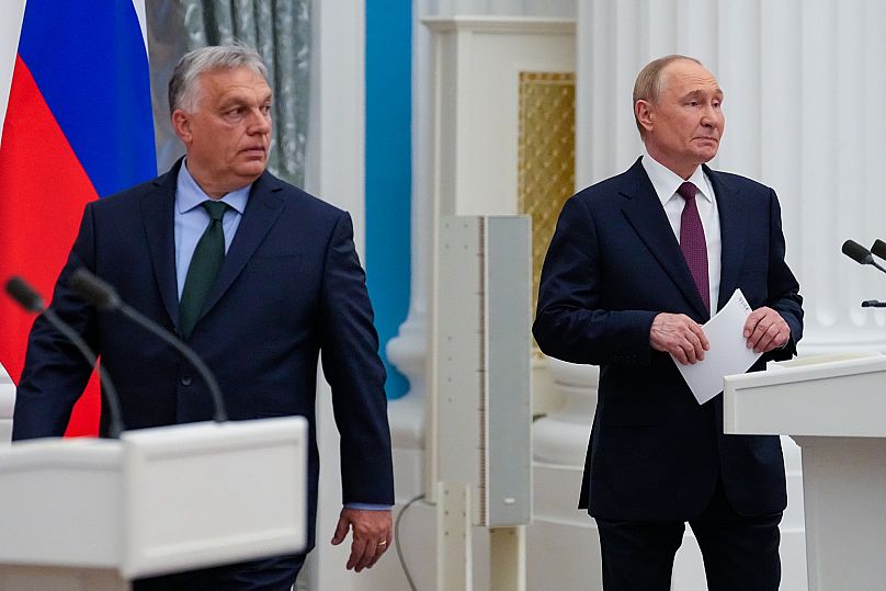 Rusya Devlet Başkanı Vladimir Putin Macaristan Başbakanı Viktor Orbán Moskova'da basın açıklaması yapmak üzere geliyor, 5 Temmuz, 2024
