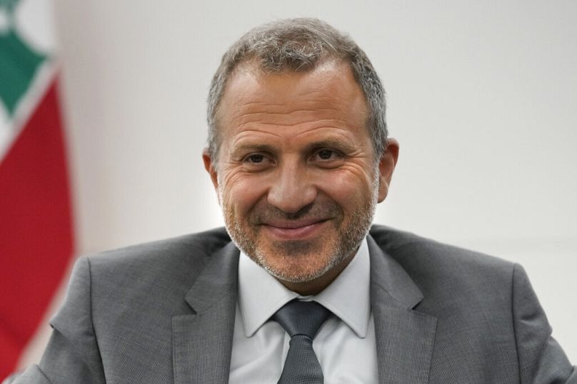 الصورة لجبران باسيل، النائب اللبناني البارز خلال مقابلة مع وكالة أسوشيتد برس، في بيروت، لبنان، يوم الاثنين 17 أكتوبر 2022.