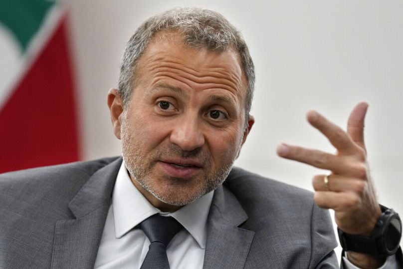 الصورة لجبران باسيل، النائب اللبناني البارز خلال مقابلة مع وكالة أسوشيتد برس، في بيروت، لبنان، يوم الاثنين 17 أكتوبر 2022.