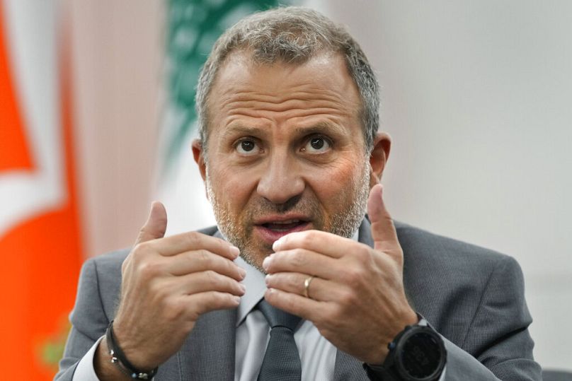 الصورة لجبران باسيل، النائب اللبناني البارز خلال مقابلة مع وكالة أسوشيتد برس، في بيروت، لبنان، يوم الاثنين 17 أكتوبر 2022.