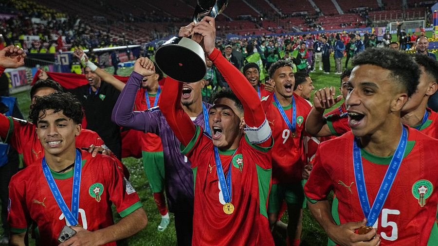 Moroccan fans celebrating U20 World Cup victory in the streets