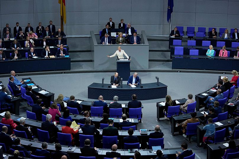 Alice Weidel, lors d'un débat sur le budget 2025 au Bundestag, le 9 juillet 2025