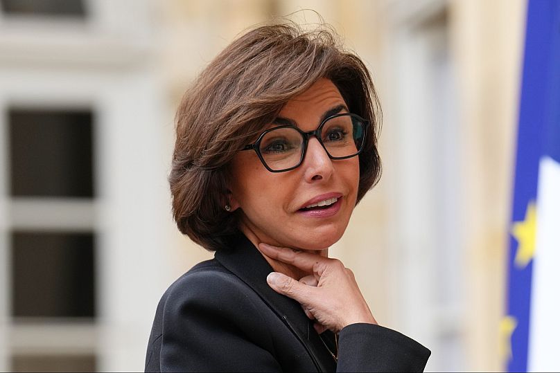FILE: French Culture Minister Rachida Dati arrives for a meeting with Prime Minister Sebastien Lecornu, 13 October 2025