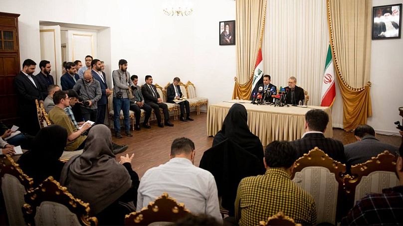 کنفرانس مطبوعاتی علای لاریجانی و قاسم الاعرجی 