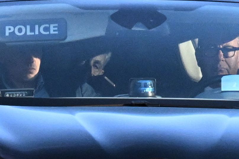Former French President Nicolas Sarkozy arrives at La Sante prison in Paris, 21 October 2025