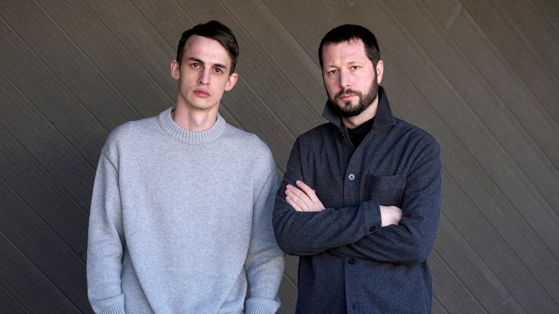 Tschernow (rechts) und Co-Produzent Babenko gemeinsam während des Sundance Film Festivals am 23. Januar 2025, in Park City, Utah