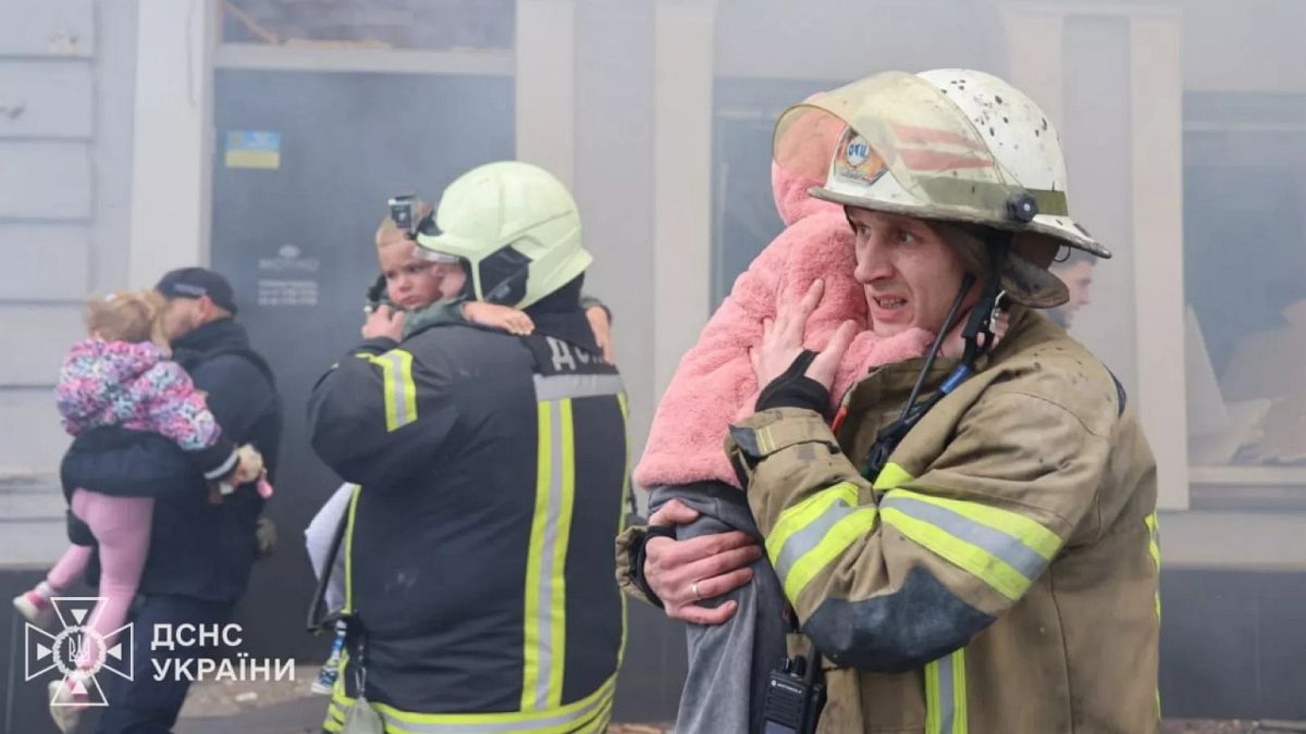 Russian drones hit Kharkiv kindergarten, children evacuated amid blaze