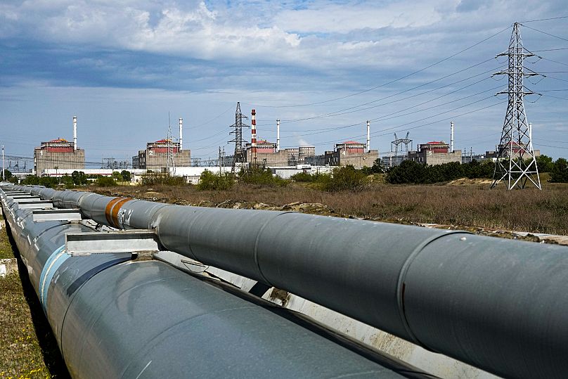 A view of the Zaporizhzhia Nuclear Power Plant in Enerhodar, 1 May, 2022