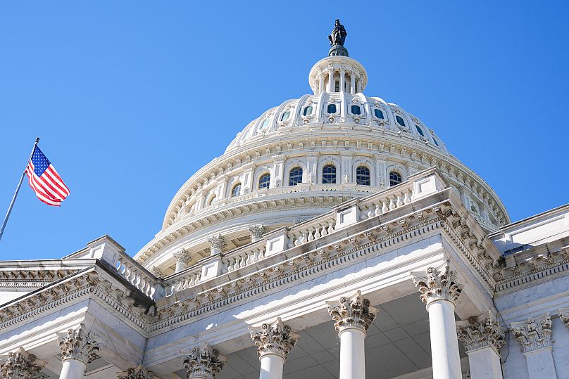 The Statue of Freedom atop the U.S. Capitol is seen on day 23 of the government shutdown, Thursday, Oct. 23, 2025, in Washington. (AP Photo/Mariam Zuhaib)