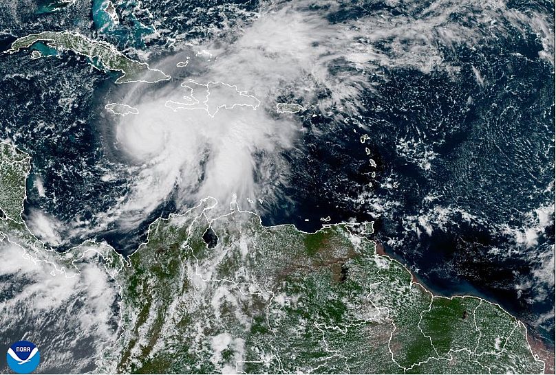 Az NOAA műholképe a Melissa trópusi viharról 2025.október 24-én