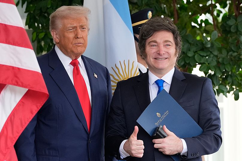 US-Präsident Donald Trump und Argentiniens Präsident Javier Milei im Weißen Haus