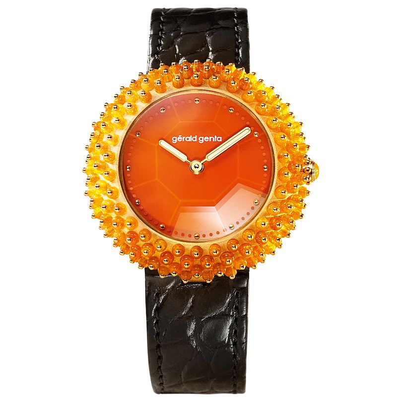 Gérald Genta’s Gentissima Oursin Fire Opal is a standout in the Ladies’ category.