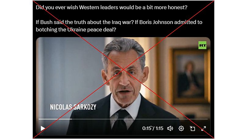 The video was produced by RT and provides an AI disclaimer
