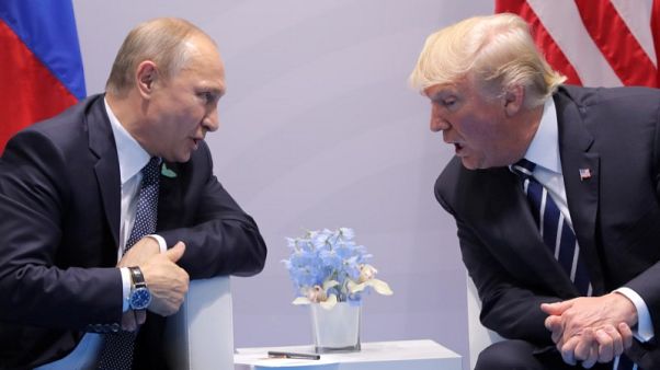 Image result for Putin says Trump was 'satisfied' with his election meddling denials