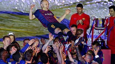 Champions Barca bid Iniesta farewell after beating Sociedad Champions Barca bid Iniesta farewell after beating Sociedad