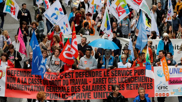 French unions lead more protests against public service shakeup