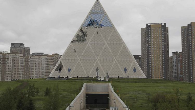 Gales damage peace pyramid in Kazakh capital