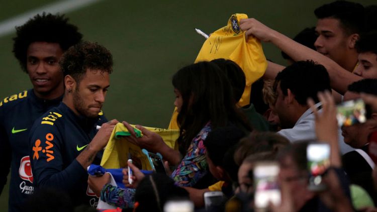 Fans invade training ground to watch Brazil train