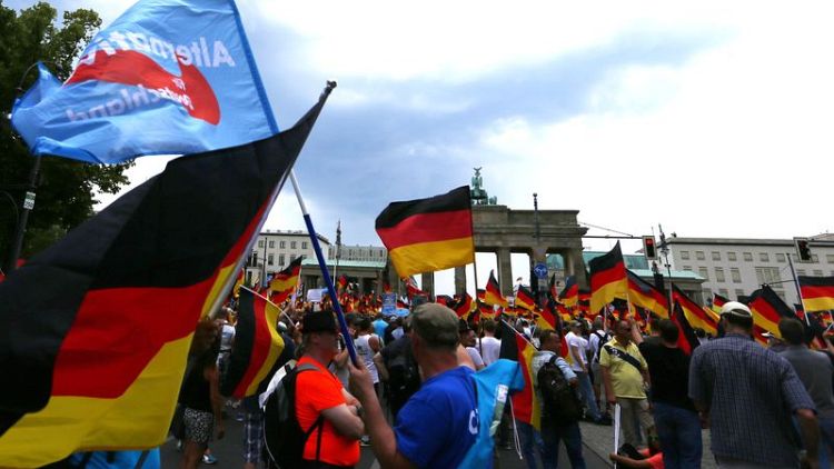 Germany's far-right supporters outnumbered by protesters in Berlin