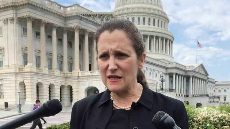 Canada's Freeland vows to defend workers against U.S. metals tariffs