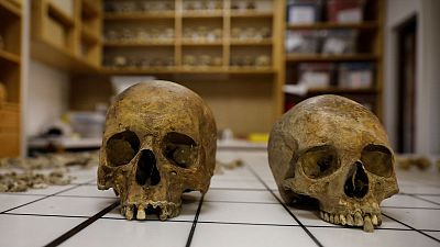 Serbian archaeologists find sarcophagus with two skeletons and jewellery in ancient city Serbian archaeologists find sarcophagus with two skeletons and jewellery in ancient city