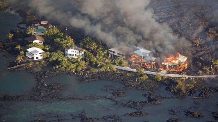 الحمم البركانية تدمر المزيد من المنازل في بيج آيلاند بهاواي