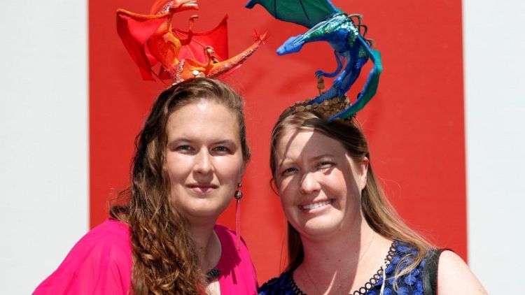 Flowers and dragons as hats take stage at Ascot Ladies' Day