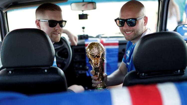 Iceland fans show their Viking spirit - in a Lada