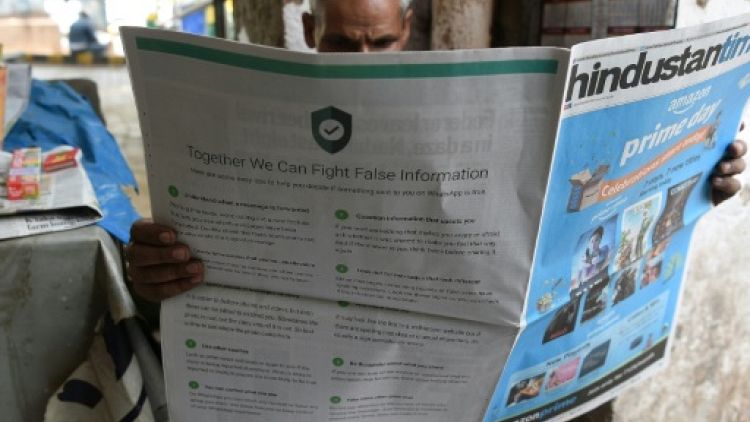Rumeurs meurtrières en Inde: WhatsApp offre des "conseils" dans la presse 