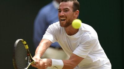 Français Adrian Mannarino à Wimbledon, le 9 juillet 2018 Français Adrian Mannarino à Wimbledon, le 9 juillet 2018