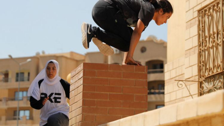 Egyptian women challenge social norms by practising Parkour